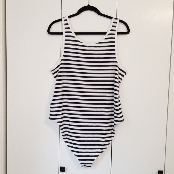 NWT GAP Navy and White Henley Sleeveless Bodysuit - Picture 2 of 6